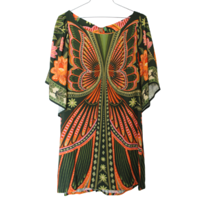 Vestido corto verde con estampa Farm Rio - M