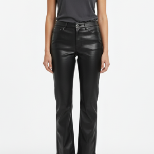 Pantalón tipo cuero Zara Negro