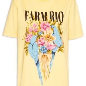 Polo amarillo Talla S com estampa Farm Rio