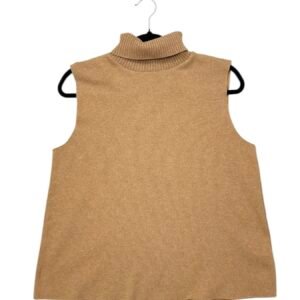 Blusa manga cero turtle neck color camel talla L  Zara