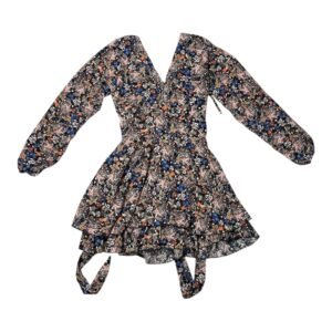 Vestido negro floreado coloridas