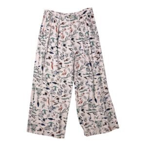 Pantalón palazzo lino rosado con diseños - Animale
