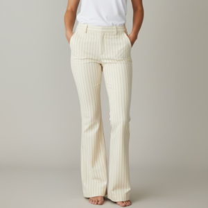 Pantalón sastre Banana Republic Off white con rayas finas