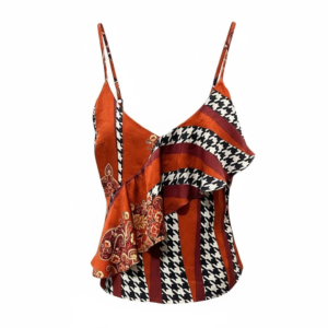 Blusa de tiras estampada satin