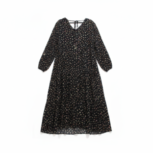 Vestido suelto manga larga Negro