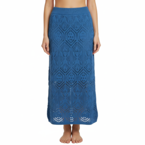 Falda tejida hilo azul