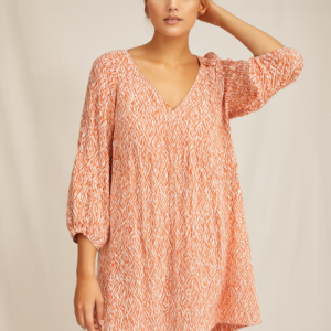 Vestido H&M Blanco y naranja