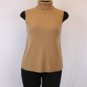 Blusa manga cero turtle neck color camel talla L  Zara