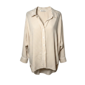 Camisa rayada beige Zara