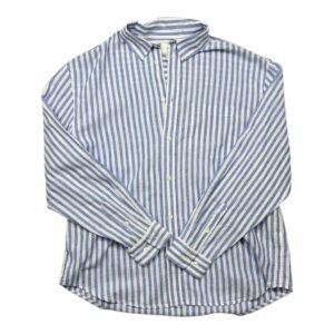 Blusa de lino Rayas Azul y Blanco - H&M