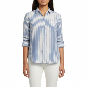 Blusa de lino Rayas Azul y Blanco - H&M