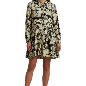 Vestido Casual Negro y Crema Stradivarius