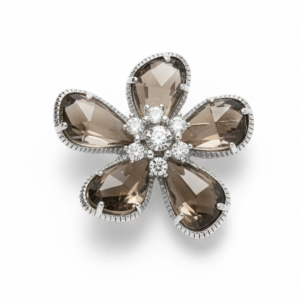 Broche Flor Plateada