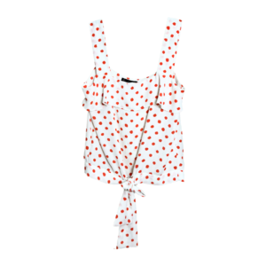 Top Zara Basic Blanco con Puntos y Nudo - S