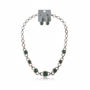 Set de Collar y Aretes con Cristales Verdes