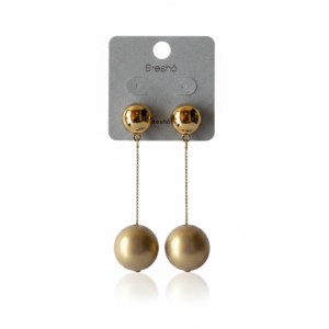 Aretes de Perlas Colgantes y Topo Dorado