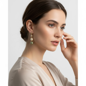 Aretes Largos de Perlas Multicolor