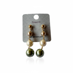 Aretes Largos de Perlas Multicolor