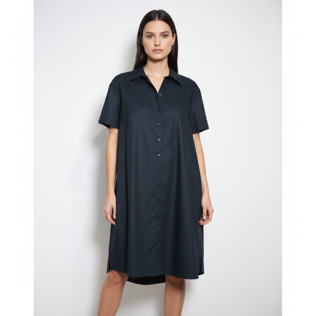 Vestido Camisero AMARO Negro de Algodón - M