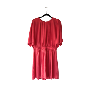 Vestido Benetton Coral con Pliegues y Manga Kimono - M