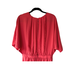 Vestido Benetton Coral con Pliegues y Manga Kimono - M