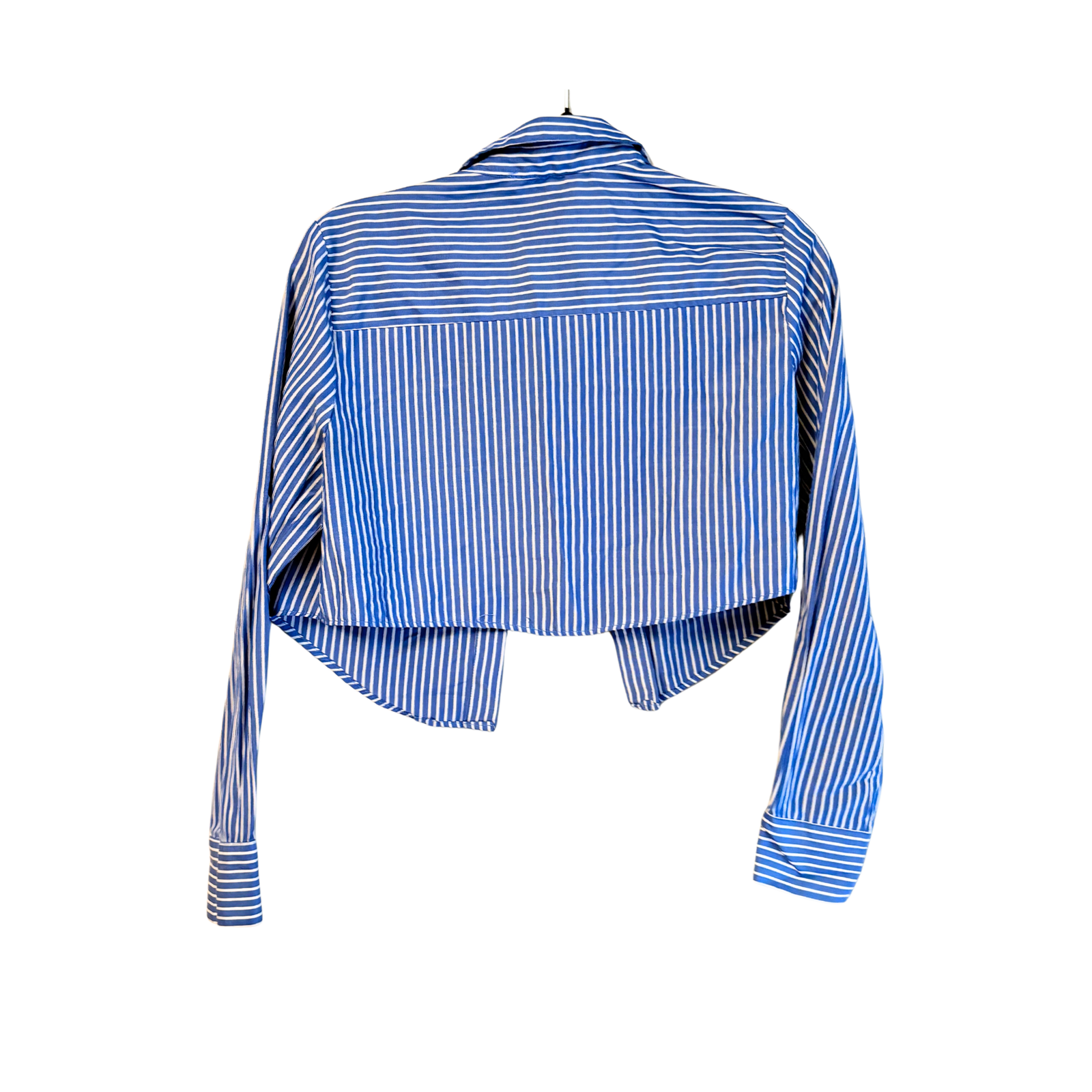 Blusa Primark Cropped a Rayas Azul y Blanco - M - Imagen 3