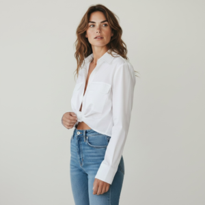 Blusa Zara Blanca Cropped - M