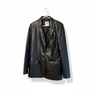 Blazer Zara Tipo Cuero Negro - S