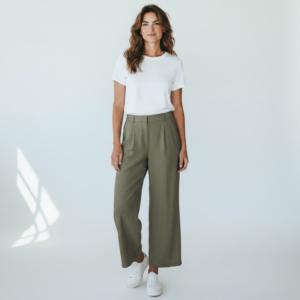 Pantalón Basement Wide Leg Verde Olivo - S