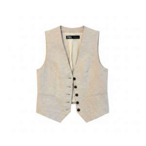 Chaleco Zara Sastrero Beige - S