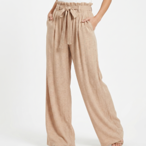 Wear Basics Pantalón Beige con Lazo