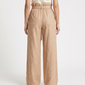 Wear Basics Pantalón Beige con Lazo