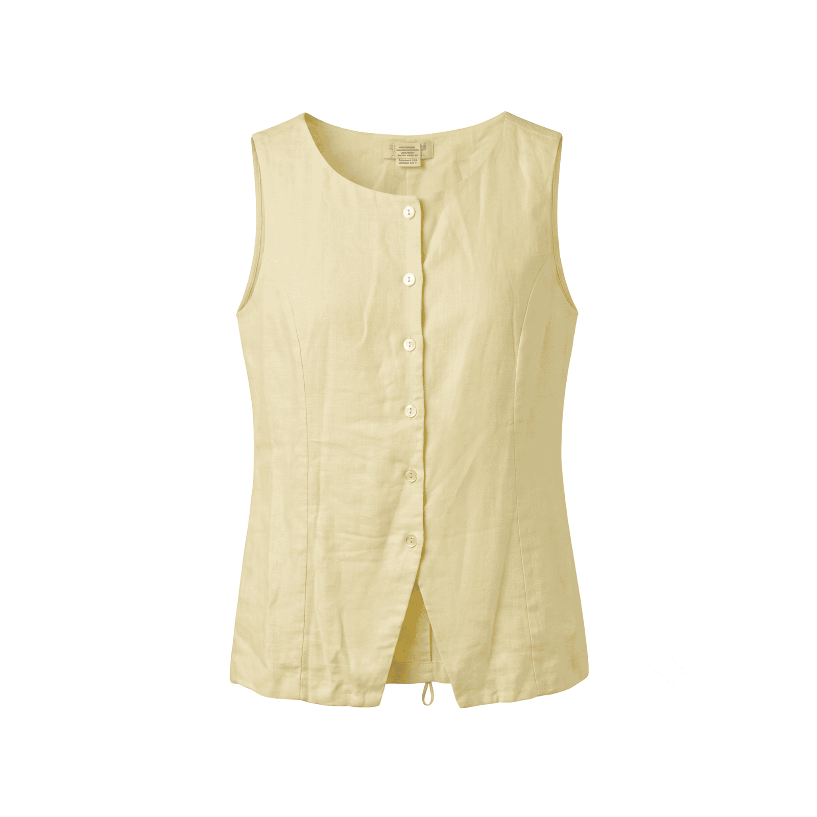 Blusa Rachel Zoe 100% Lino Amarilla con Amarre Posterior - L - Imagen 3