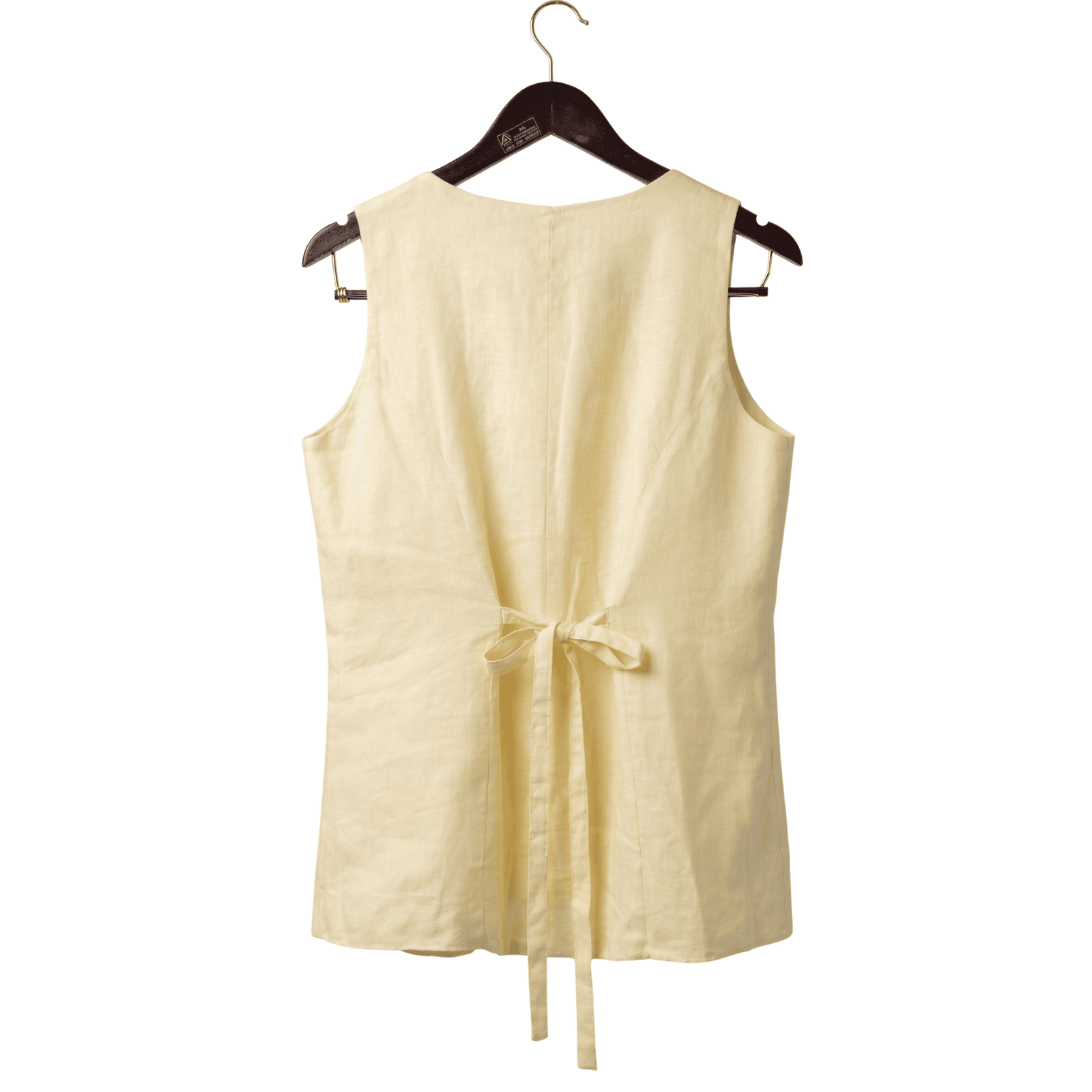 Blusa Rachel Zoe 100% Lino Amarilla con Amarre Posterior - L - Imagen 4