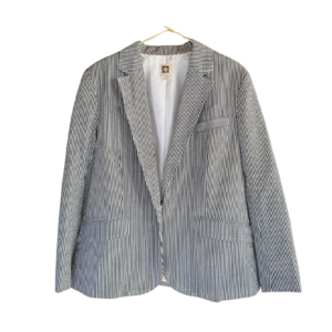 Blazer Anne Klein a Rayas Azul y Blanco - L