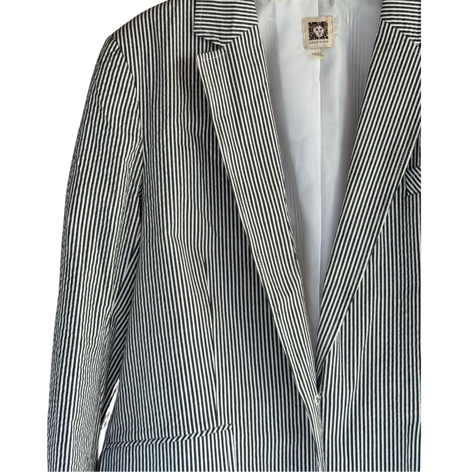 Blazer Anne Klein a Rayas Azul y Blanco - L - Imagen 2