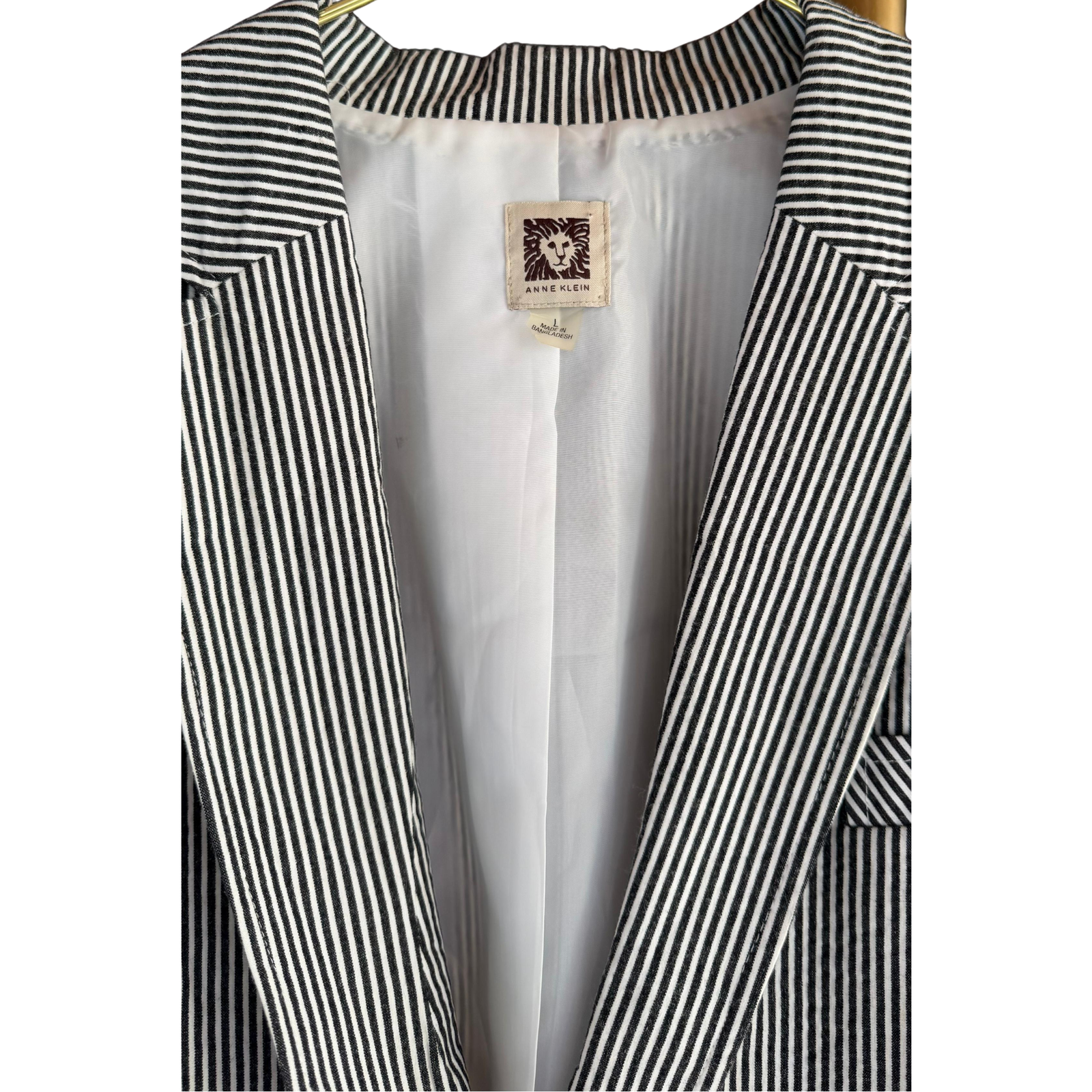 Blazer Anne Klein a Rayas Azul y Blanco - L - Imagen 3