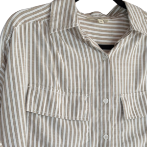 Blusa a Rayas Beige y Blanca - M