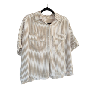 Blusa a Rayas Beige y Blanca - M