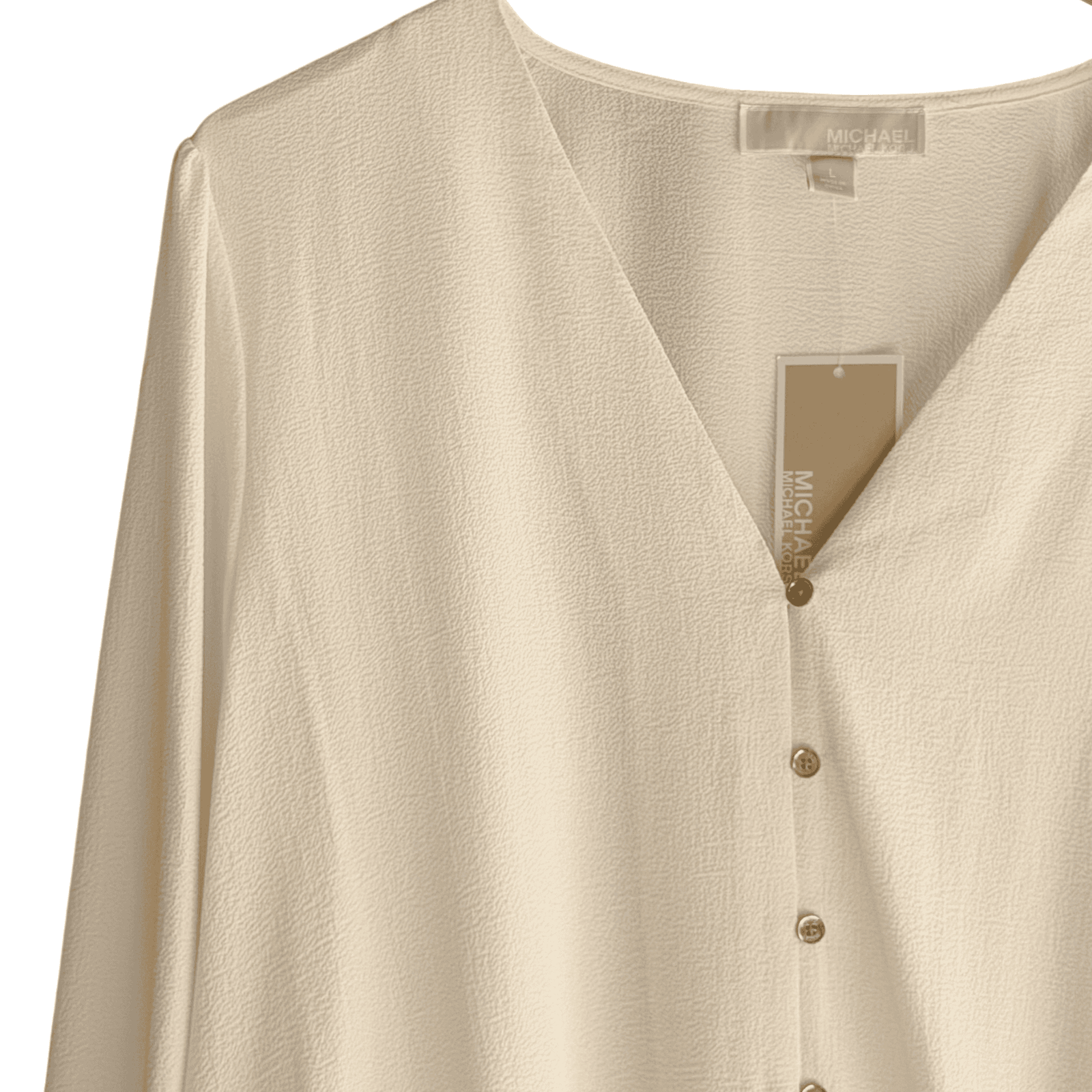 Blusa Michael Kors Bone con Cintura Smock - L - Imagen 3