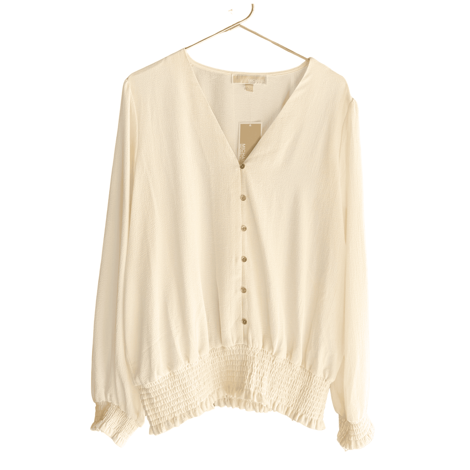 Blusa Michael Kors Bone con Cintura Smock - L - Imagen 4