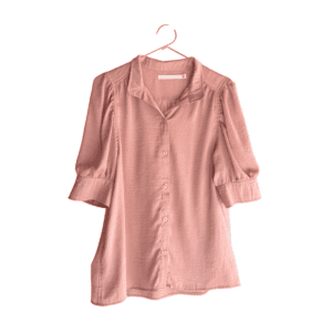 Calvin Klein  Blusa Rosa con Mangas Abullonadas - M