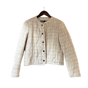 Zara Casaca de Tweed Acolchada Crema - S