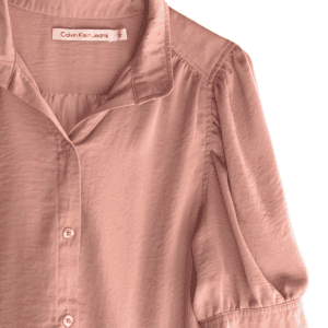 Calvin Klein  Blusa Rosa con Mangas Abullonadas - M
