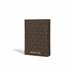 Porta Pasaporte Michael Kors Marrón con Logo Signature