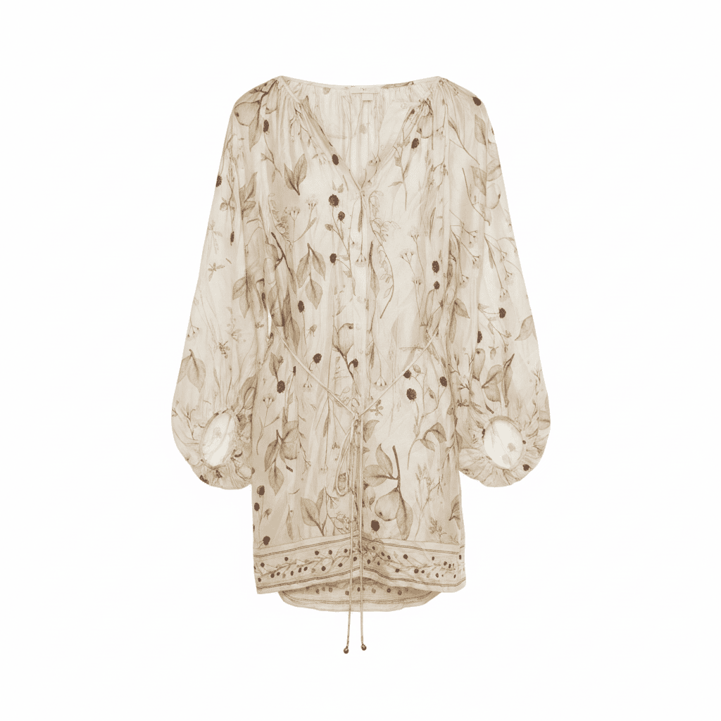 Vestido H&M Floral con Mangas Globo - L - Imagen 2