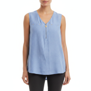 Blusa de Lino Celeste - XL