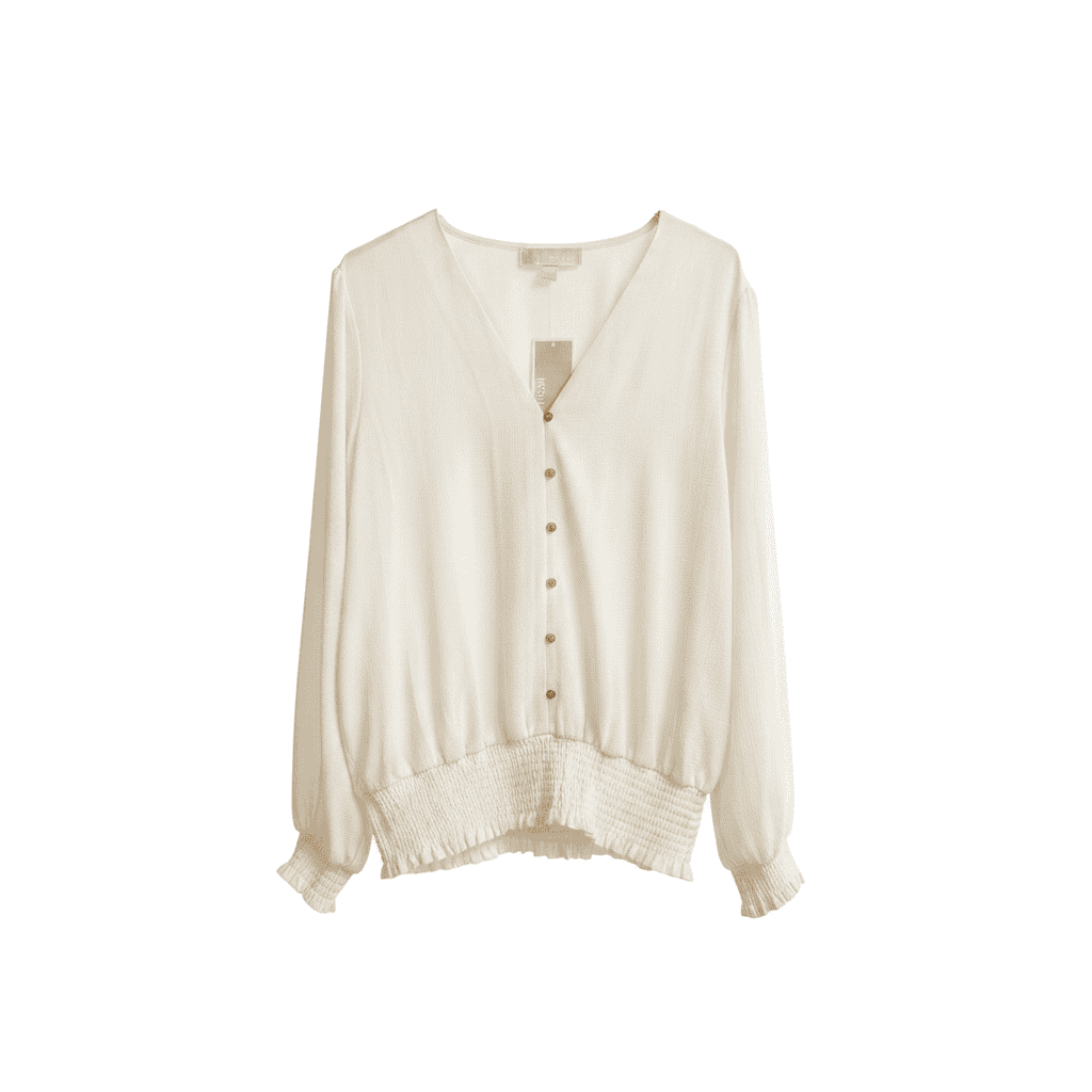 Blusa Michael Kors Bone con Cintura Smock - L - Imagen 2