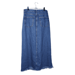 Falda Larga Denim Azul con Abertura Frontal - 32