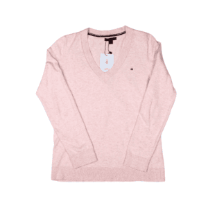 Chompa Tommy Hilfiger Rosada de Algodón Cuello V - S